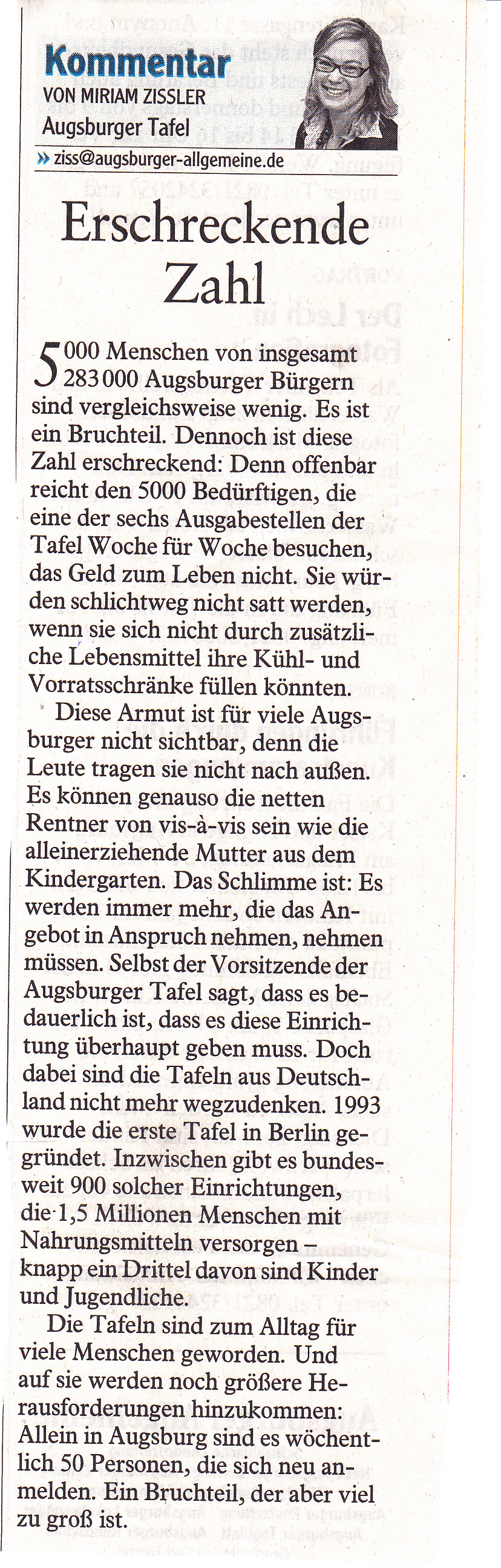 Die Tafel In Der Presse Tafel Augsburg E V
